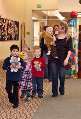 Children at library event
